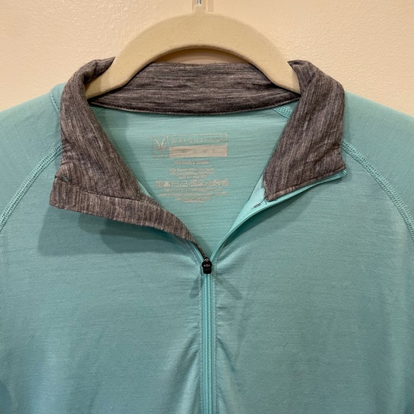 Ibex Merino Wool Pullover Shirt Base Layer Shirt Weightless Pockets Blue Small - Picture 3 of 9